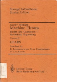Image of MACHINE ELEMENT : DESIGN & CALCULATION IN MECHA NICAL ENGINEERING VOLUME.  II