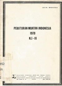 Image of PERATURAN MUATAN INDONESIA  1970