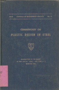 Image of COMMENTARY ON PLASTIC DESIGN IN STEEL