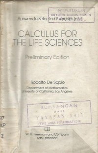 CALCULUS FOR THE LIFE SCIENCES