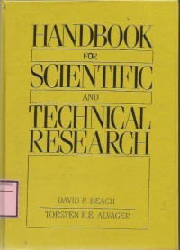 HANDBOOK for SCIENTIFIC And TECHNICAL RESEARCH