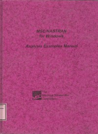 MSC/NASTRAN for Windows : Analysis Example Manual